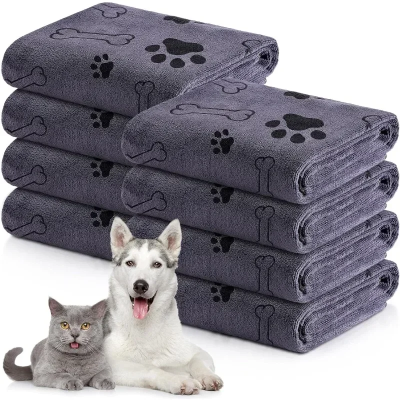 Pet Towel 60x100cm Drying Dog Cat Bath Towel Microfiber Quick-drying Dog Claw Absorbent Blue Grey Bath Pets Products pet bath towel