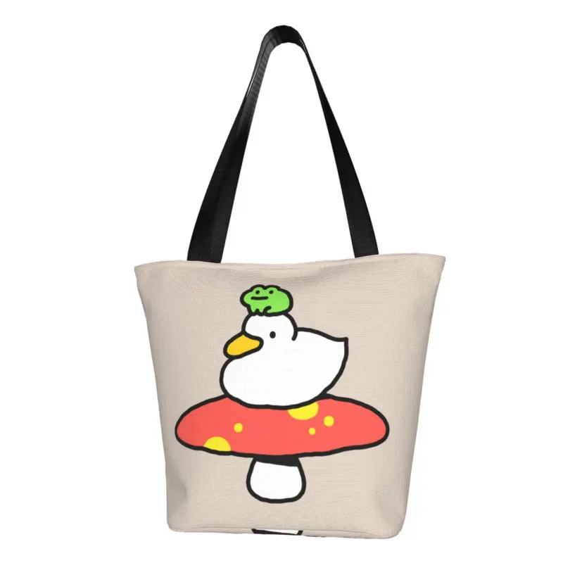 

Duck And Frog Shopping Bag Harajuku Accessories For Female Fashion Cute Mushroom Tote Bag