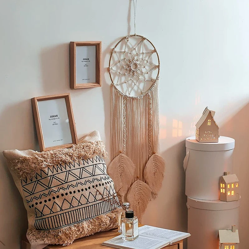 

Macrame Dream Catcher Large Wall Hanging Handmade Dream Catcher Boho Tassels For Bedroom Living Room Decoration Gift