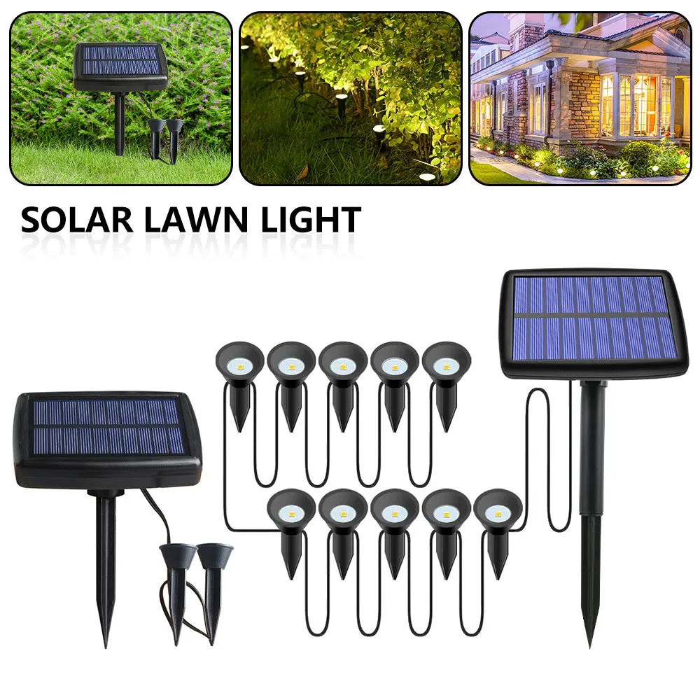 

LED Solar Light 10 In 1 Garden Landscape Lamp Spotlights Pathway IP65 Waterproof Lighting Garden Decoration Patio Yard Lawn Lamp