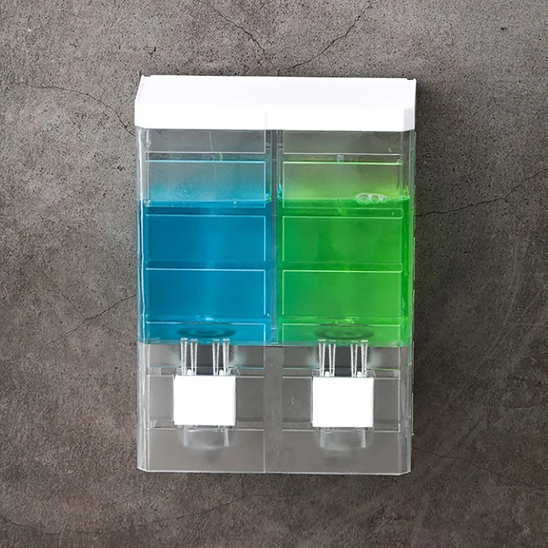 Non-punching Manual Press Soap Dispenser Wall Hanging Traceless Paste Disinfectant Bottle Bathroom Transparent Soap Dispenser 3