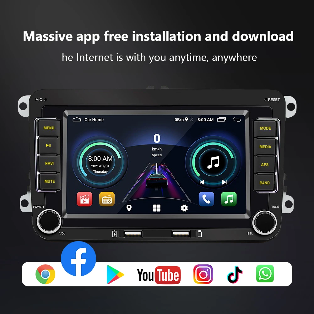 GEARELEC Autoradio 7 pouces Android 10.1 Quad Core avec Navigation GPS  Bluetooth WiFi AUX-in 1+16 Go ROM pour VW Tiguan Touran - Cdiscount Auto