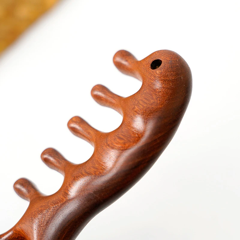 Description Picture 5 of itemNewest Sandalwood Hair Comb Anti-static Styling Tool Scalp Relax Acupoint Massager Facial Massage Portable Wooden Handle Comb
