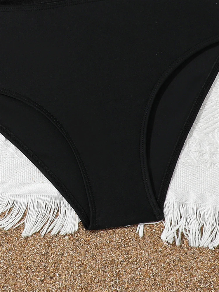 Bikini Girls Kids Swimsuit New Black Sling Bikini Set Children Swimwear Summer 3 Piece Beach Cover Up Bathing Suit Swimming