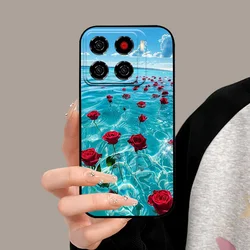 Custodia protettiva in silicone morbido nera con cartoni animati carini per telefono ZTE Blade A56 4G