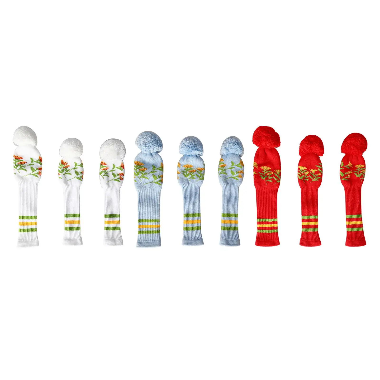 

3Pcs Knitted Golf Club Head Covers Golf Wood Headcovers Soft Creative Equipment