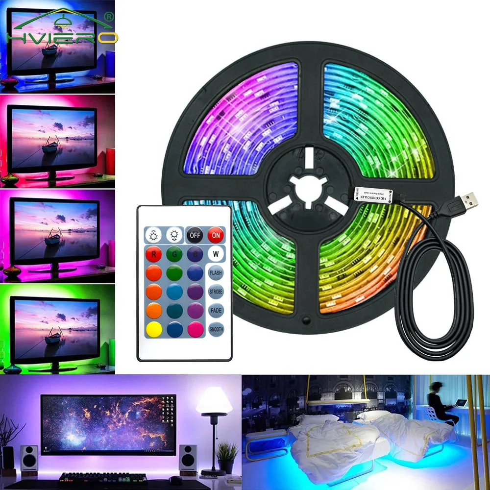 

LED Light Strip RGB 2835 5V Color Changes For Home TV Bedroom Christmas Games Party garden Decoration Atmosphere Sense Lighting