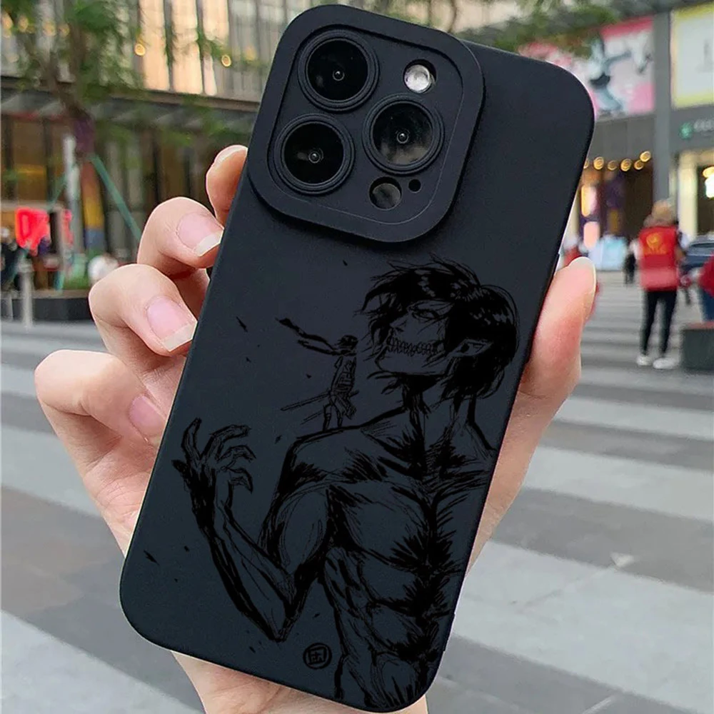 Hot Anime Attack On Titan Full Screen Silicone Phone Case