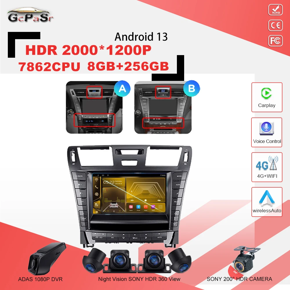 

Android 13 для Lexus LS460 LS600 2006-2011 автомобильный стерео Мультимедийный Плеер 7862CPU мультимедийный автомобильный GPS-плеер Видео авторадио радио