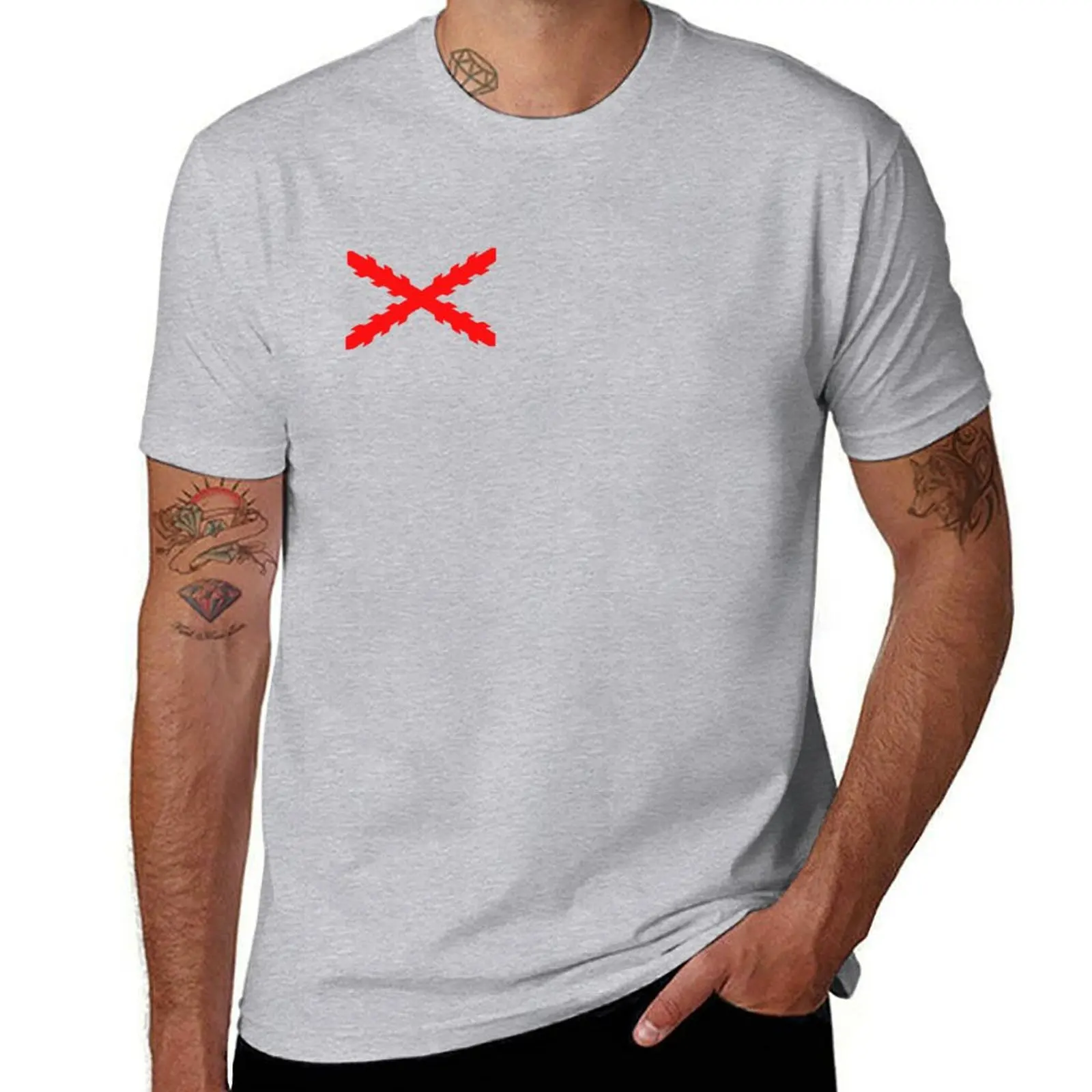 Oversized Burgundy Cross Sublime Fitted T-Shirt