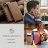 CaseMe Mobile Phone Flip Case for iPhone 15 14 13 12 Pro Max Magnetic Retro Leather Wallet Card Slot Holder Protect Cover Coque 5