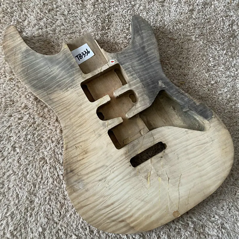 Ibanez Gio Grx Series Corpo Per Chitarra Elettrica Tiglio Solido Naturale + Superficie Superiore In Acero Fiammato Sporco E Danni