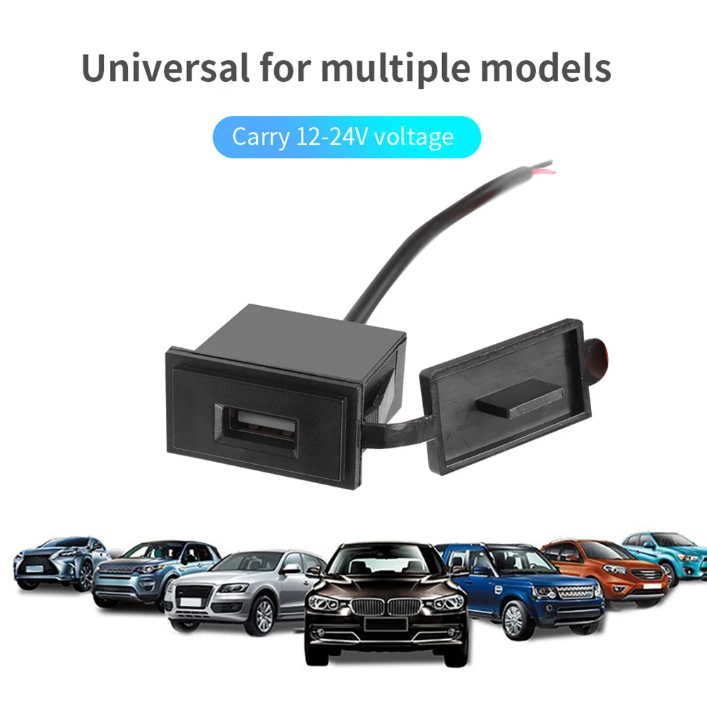 USB 충전 차량용 충전기 소켓 12-24V 블랙 차량용 충전기 부품 전원 소켓 트럭 ATV 보트 RV 버스용 2400 (mA)