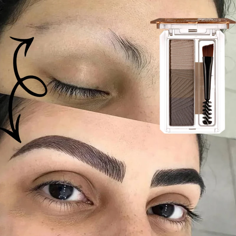 

Eyebrow Eyeliner Powder Palette Waterproof Lasting Matte Eyebrow Enhancer Natural Contour Shadow with Brush Eyes Makeup Cosmetic