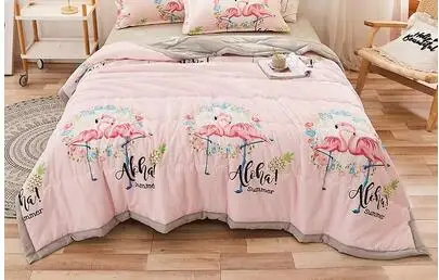 Air Conditioning Quilt Cover Polyester Cartoon Quilts Washable Bed Home Use 140X200cm for Adult summer quilt