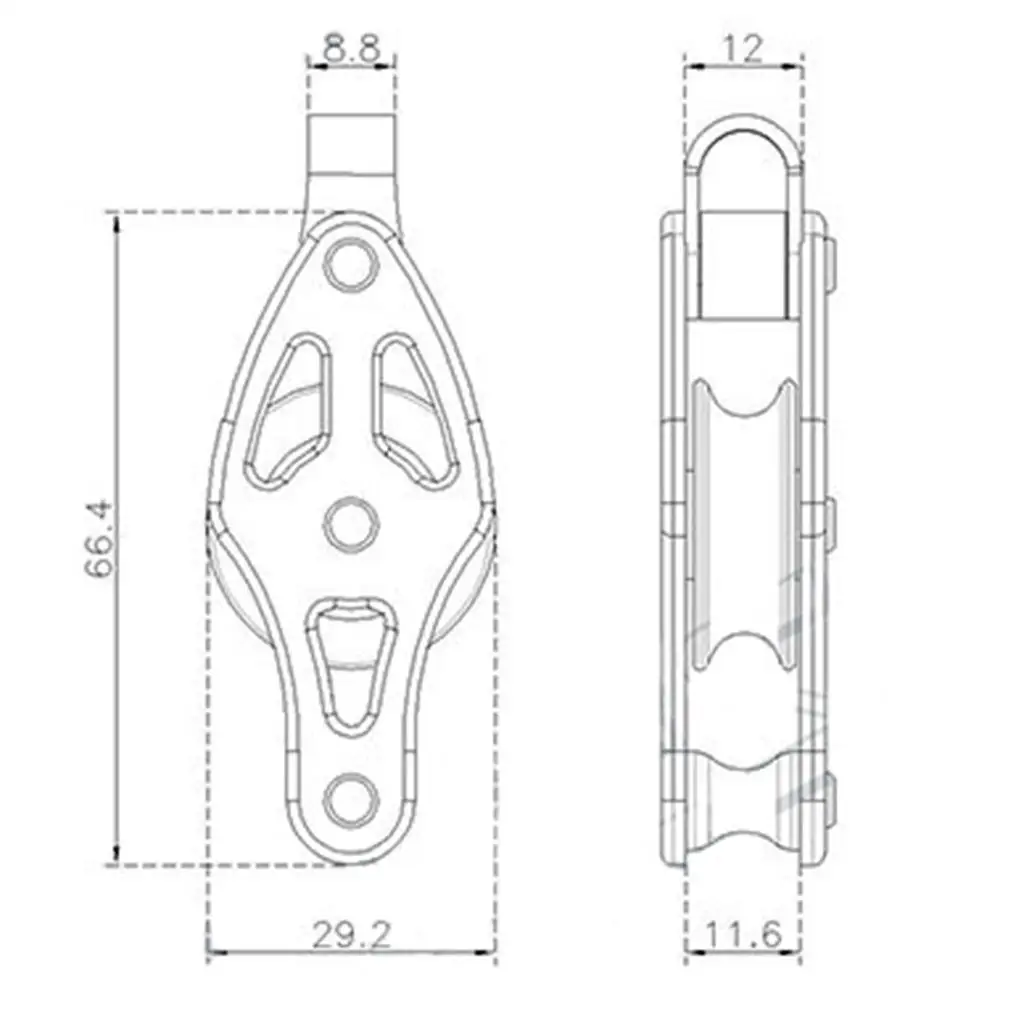 해양 범선용 단일 시브 볼 베어링 블록 적재, 28mm, 210kg