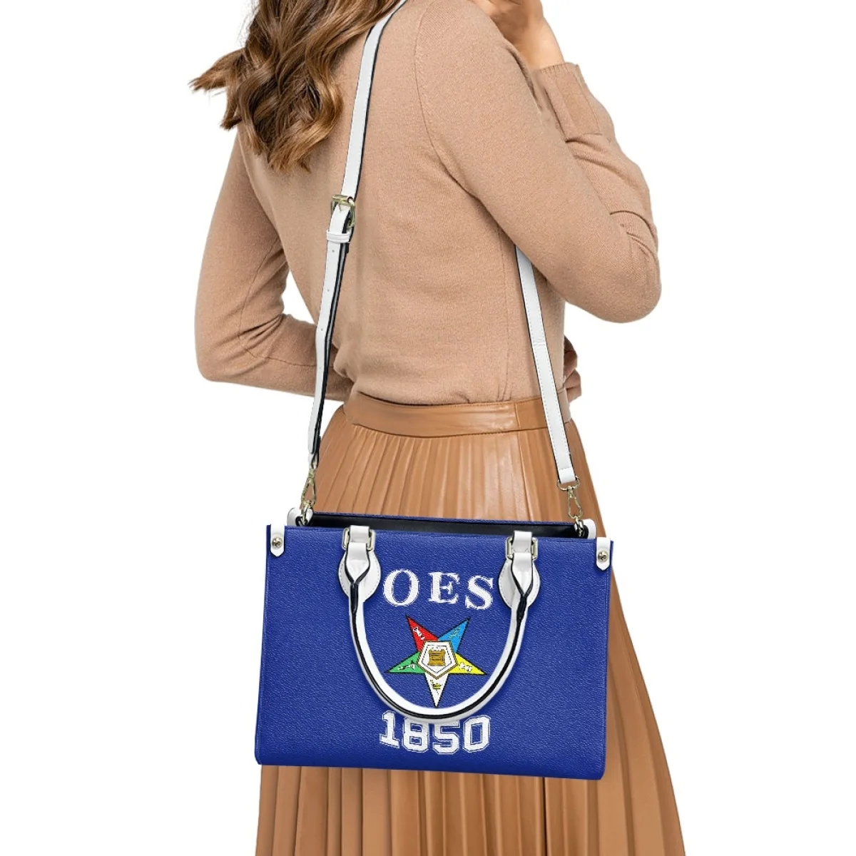 Personalized Custom Name Sorority Gifts OES Sisterhood Eastern Star Brand Designer Women Handbags Leather Purse Luxury Female