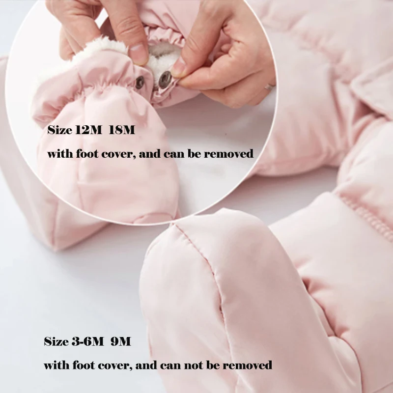 Baby Jumpsuit Winter Newborn Baby Romper Warm Panda Boy Jumpsuit Gloves Cotton Plus Velvet Infant Clothing 0-18M