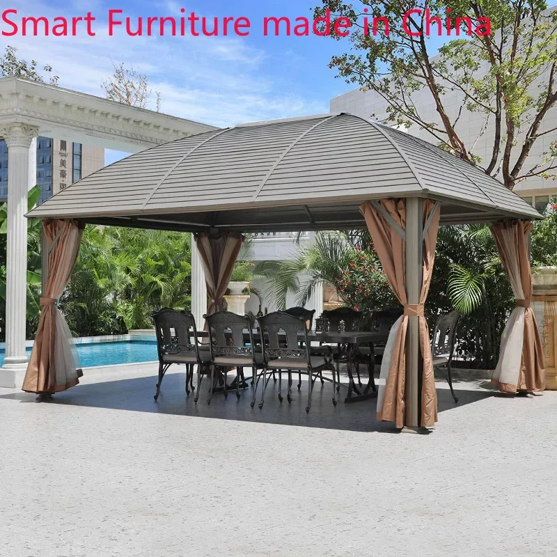 

Outdoor pavilion courtyard villa tent leisure pavilio garden roof aluminum alloy waterproof terrace simple pavilion wooden house