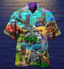 Summer Hawaiian  Shirts Men's Harajuku Vintage Oversized Clothing Beach Prom Print Tops Unisex Fashion Short Sleeve 4