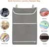 Door Hanging Laundry Hamper Bag, Hanging Laundry Basket With Large Opening And 2 Types Of Hooks For Whole Family Dirty Clothes 2