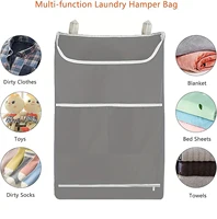 Door Hanging Laundry Hamper Bag, Hanging Laundry Basket With Large Opening And 2 Types Of Hooks For Whole Family Dirty Clothes 2