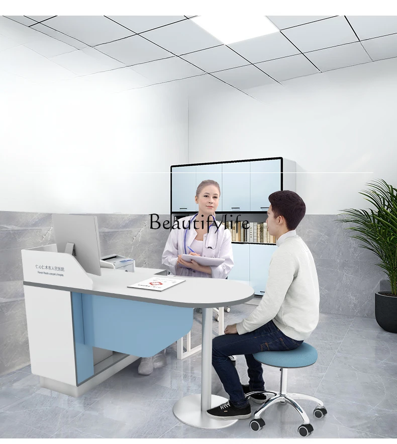 

Clinic Medical Beauty Furniture Reception Desk Doctor Office Desk and Chair