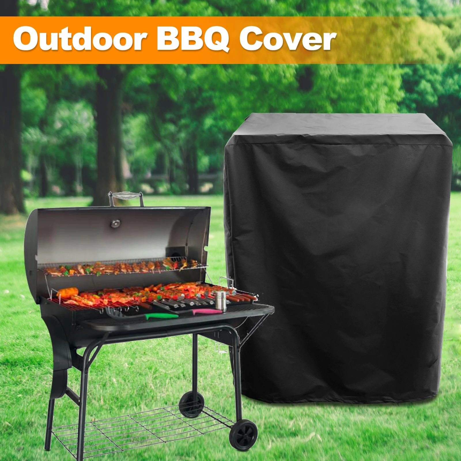 210D Oxford Cloth Waterproof Grill Cover with Drawstring