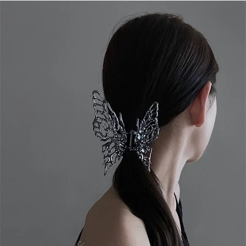 

Summer Fashion Metal Butterfly Hairpin Women's New Back Head Plate Large Shark Clip Hair Accessories for Women Creative Gifts