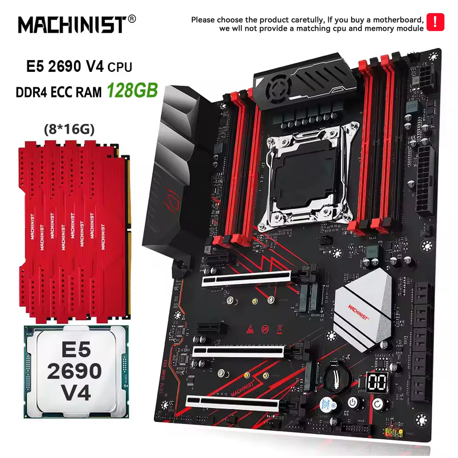 MACHINIST X99 Motherboard LGA 2011-3 Optional Kit Xeon E5 2690 V4