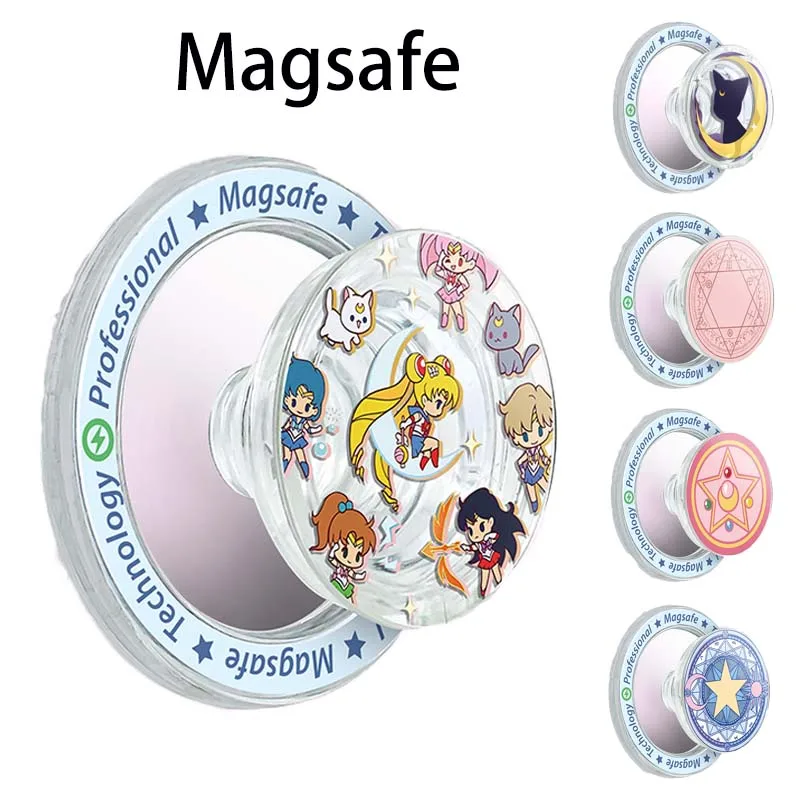 

Bandai Anime Sailor Moon Mobile Phone Magnetic Bracket Cartoon Luna Cat Sakura Magsafe Suction Phone Holder for Iphone Sumsung