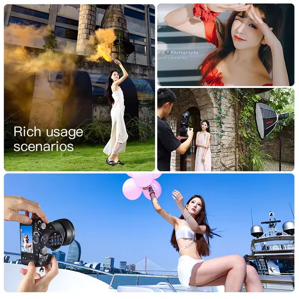 진베이 HD400Max 2700-6500K 바이컬러 400W TTL 수동 모드 카메라 플래시 (카메라 스튜디오 사진 촬영용, 9단계 디밍 기능 포함)