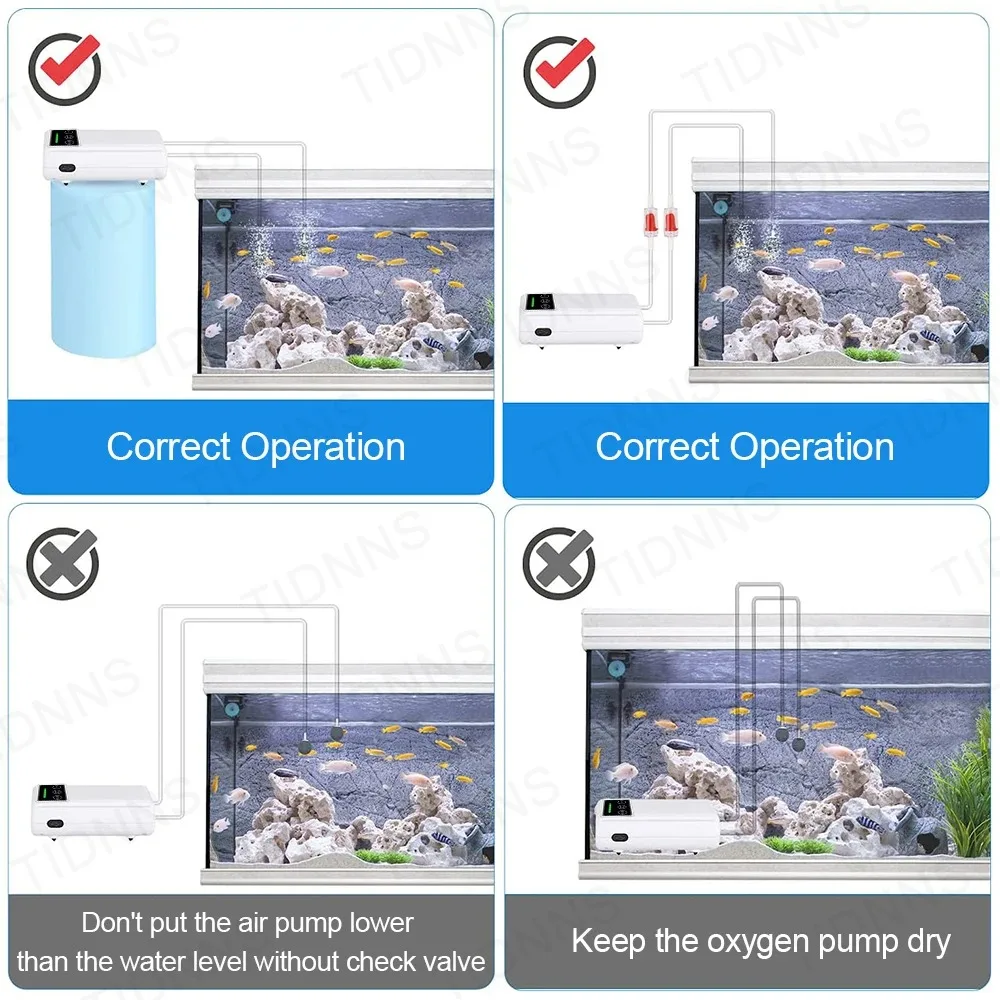 Aquarium Fish Tank Oxygen Pump Charging Dual-Purpose Air Pump Usb Lithium Battery Household Portable Fishing Mute 6000mA Outdoor 4