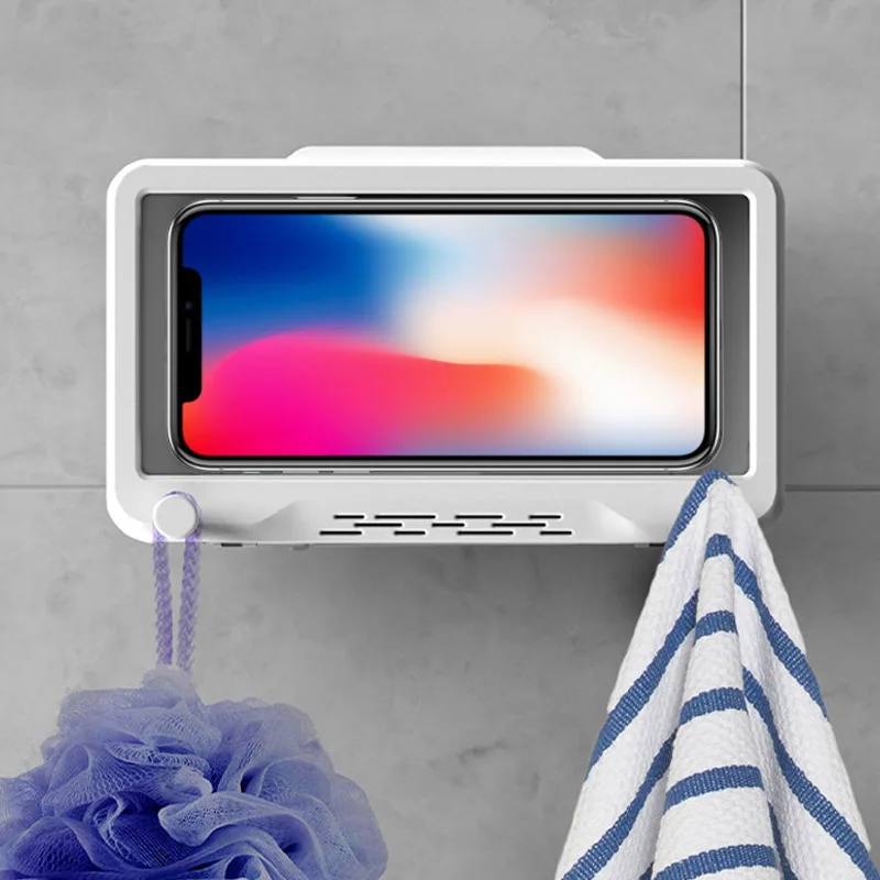 Shower Phone Holder Waterproof Self-adhesive Touch Screen Bathroom