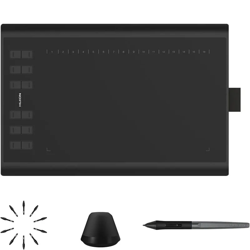 HUION Inspiroy 그래픽 드로잉 태블릿, 8192 압력 감도, 배터리 프리 스타일러스, 12 개의 맞춤형 핫 키, 10 개, H1060P
