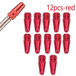 Set of CNC Aluminum Ultralight Bike Valve Stem Dust Covers (6/12 Pieces) (12pcs red)