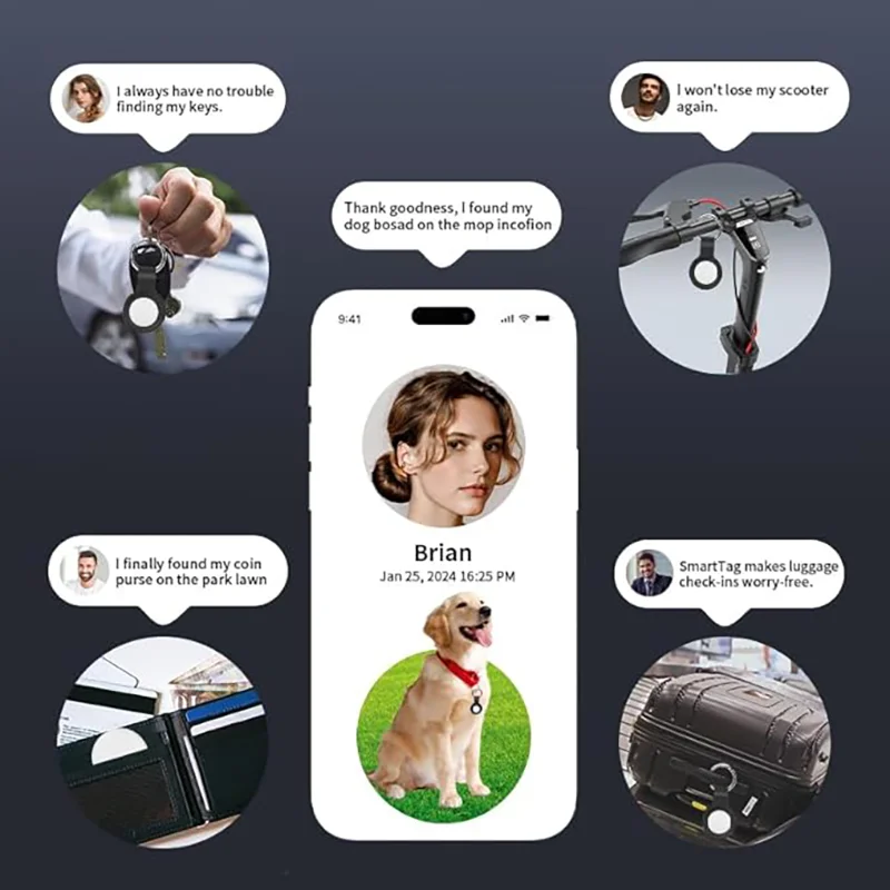 Bluetooth Tracker 4-Pack with Replaceable Battery - Black
