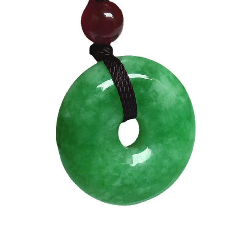 Natural Black Ink Jade Hand Carved Safety Buckle Pendant Fashion Jewelry Men's and Women's Black Necklace Gift Accessories