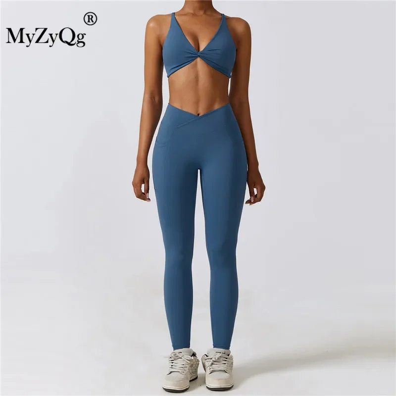

MyZyQg Women Beauty Back Shockproof Two-piece Yoga Set High Strength Sports Running Fitness Gym Bra Legging Pant Suit