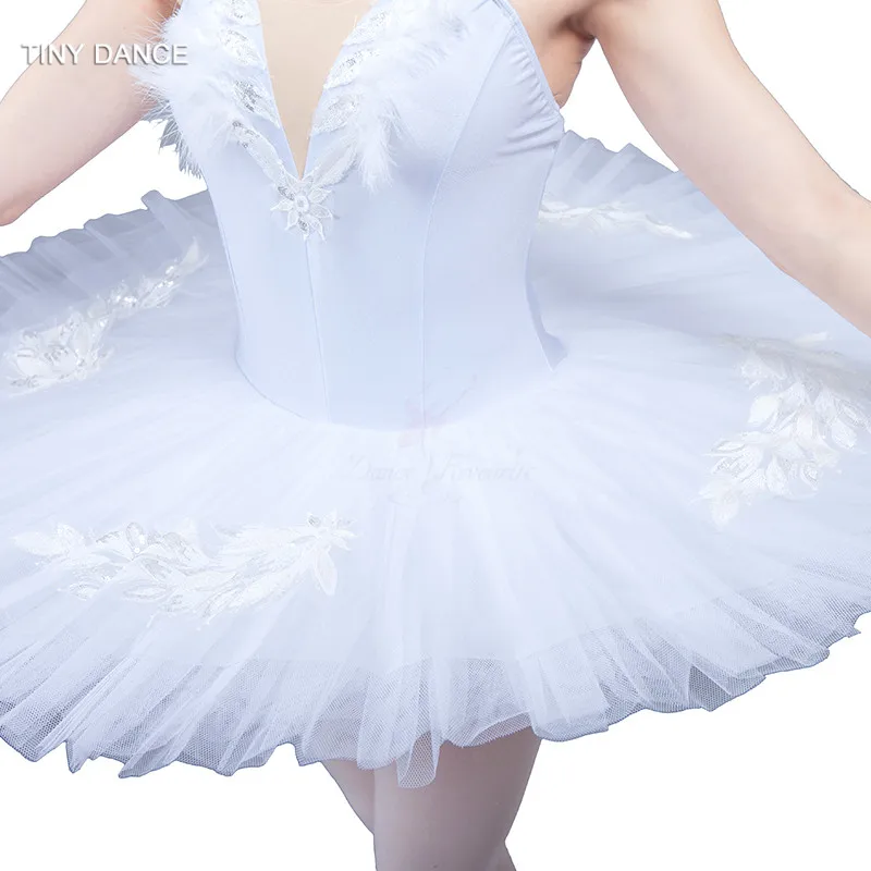 Snow White Pleated Tulle Ballet Pancake Tutu Skirt for Girls and