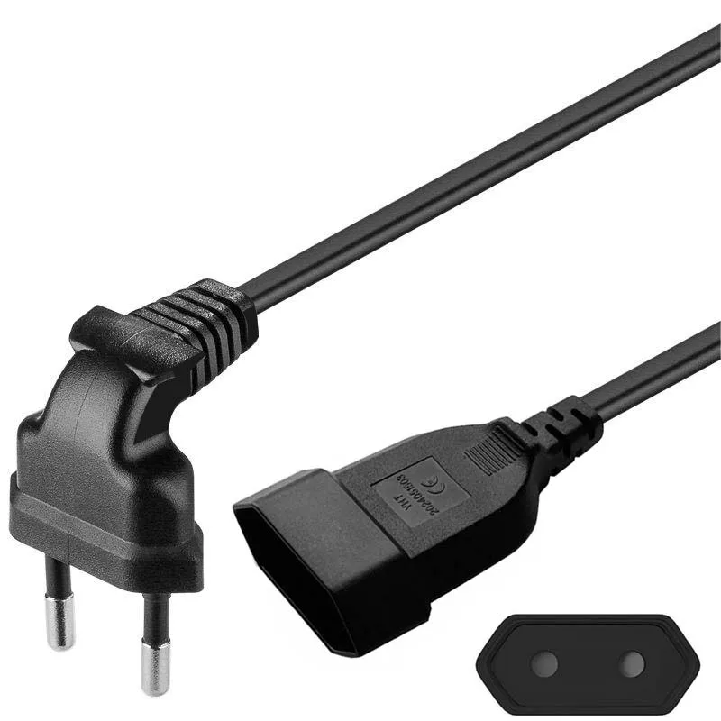 Enhanced European 2-Prong AC Power Extension Cable