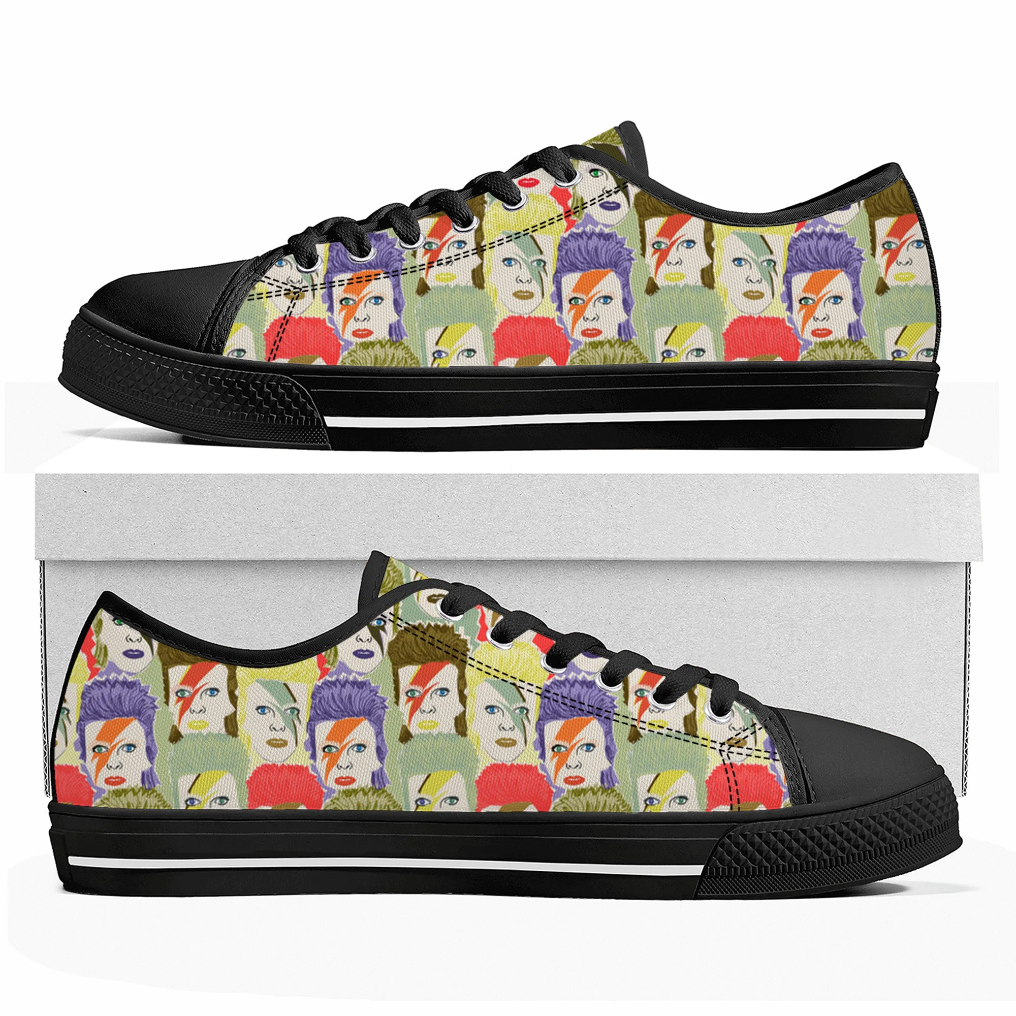 

David Rock Star Singer Low Top Sneakers Mens Womens Teenager Canvas High Quality Bowie Sneaker Casual Couple Shoes Custom Shoes