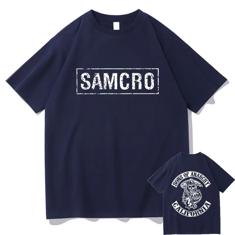Sons of Anarchy SAMCRO Double Sided Graphic T-shirt Men Womnen Hip Hop Punk Rock Tees Short Sleeve Summer Casual Cotton_voghion.com