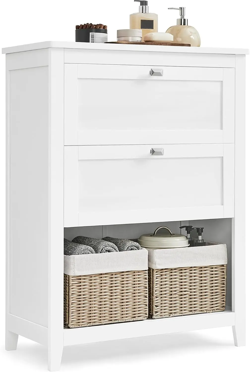 Bathroom Cabinet Storage Cabinet Bathroom Organizers 2 Drawers 1 Adjustable Divider 2 Baskets Sideboard 11.8 x 23