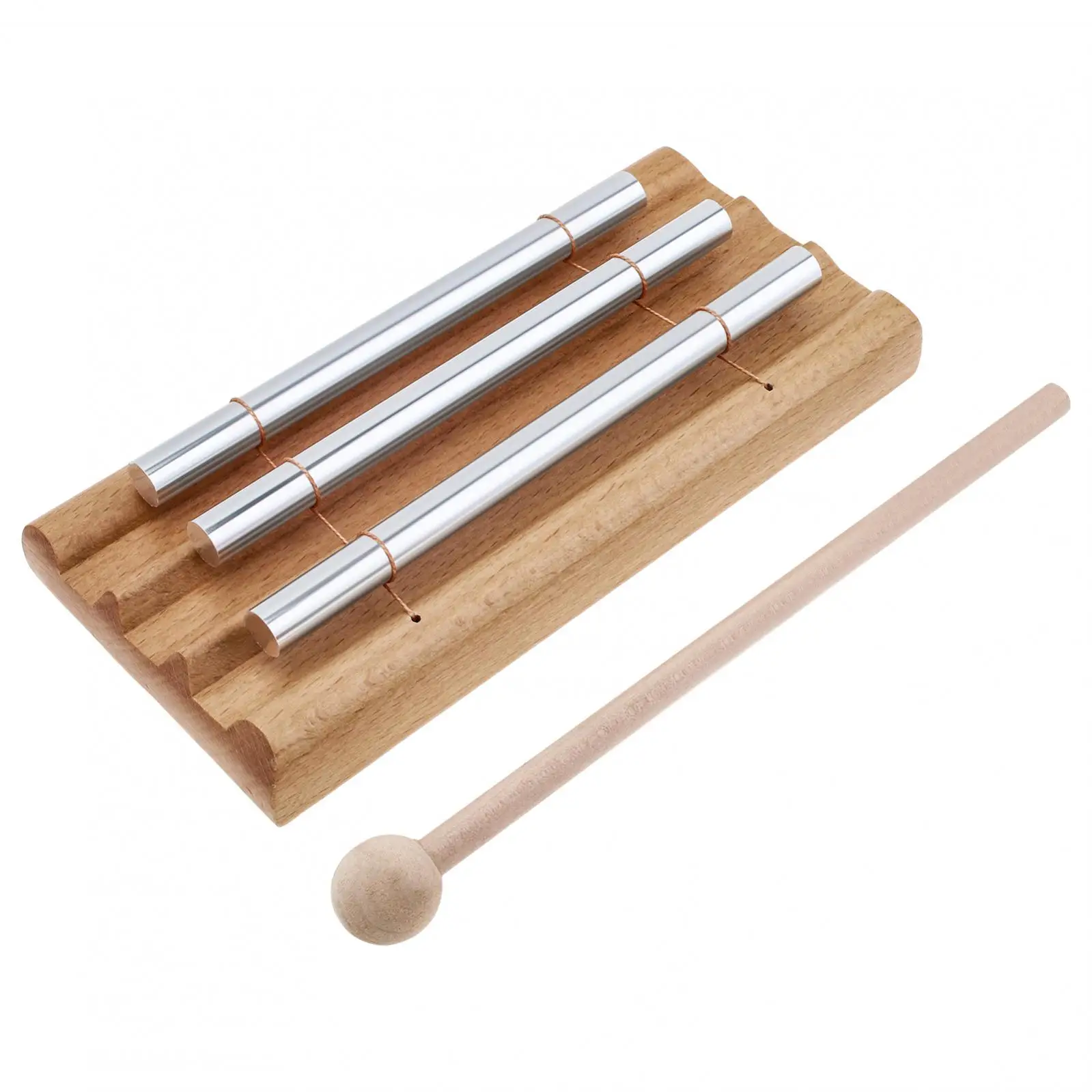 Three Tone Chime Bar for Classroom Management / Meditation and Mindfulness, Wooden Bell Percussion Instruments