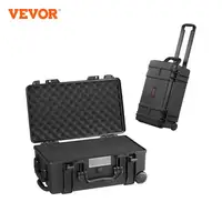 VEVOR Weatherproof Hard Case, Heavy Duty Protective Dry Box Case with Pre-cut Foam, Wheels & Retractable Pull Handles for Travel 1