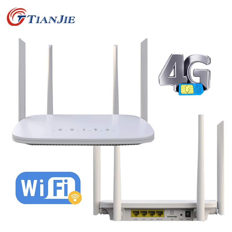 

4G LTE Wifi SIM Card Router 2.4G 150Mbps Wireless CPE Modem FDD 4*WAN/LAN RJ45 Ports 32 Users Router 3G With 4*External Antennas