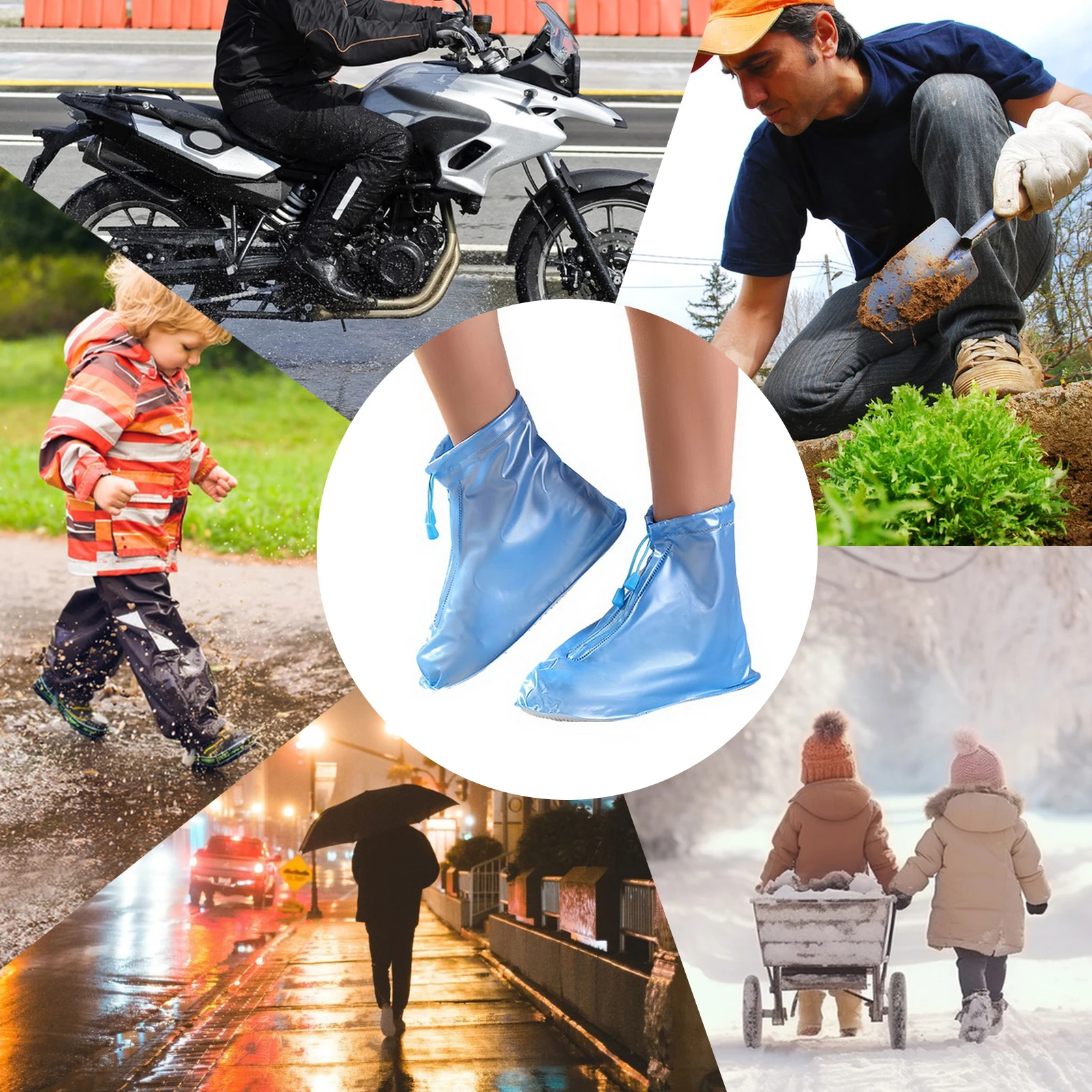 Waterproof Silicone Reusable Non-Slip Wear-Resistant Rain Shoe Covers Protector for Outdoor Rainy Day silicone shoe covers rain shoe covers rain shoe protector shoe covers