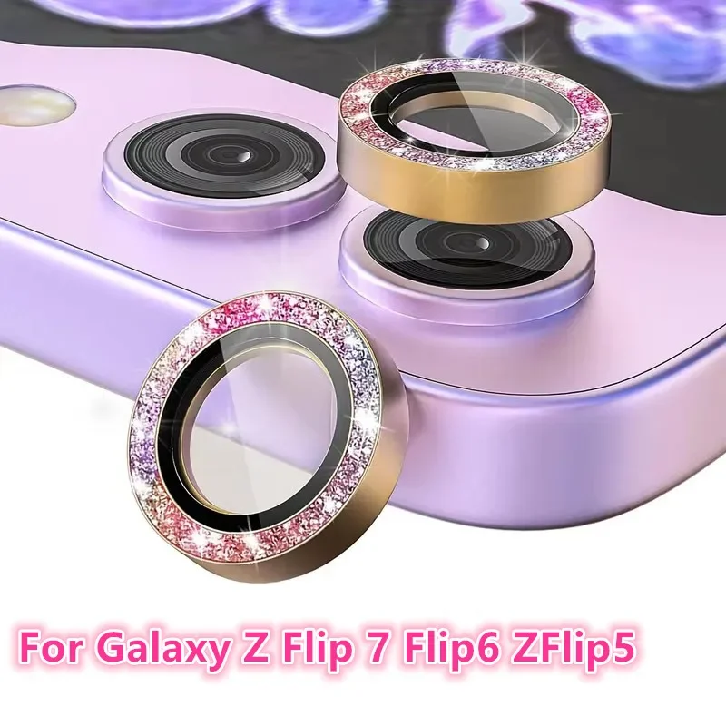 Glitter Diamond Alloy Camera Lens Protector with HD Glass