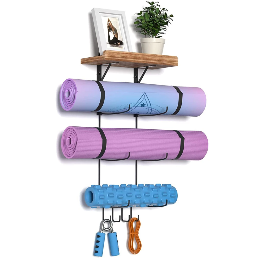  Wall Mount Yoga Mat Foam Roller And Towel Rack